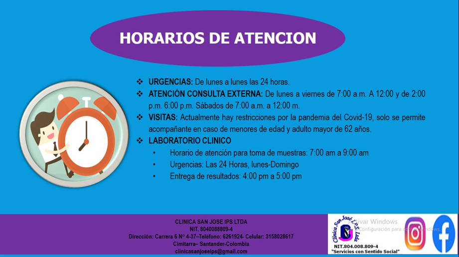 Horarios de atencion